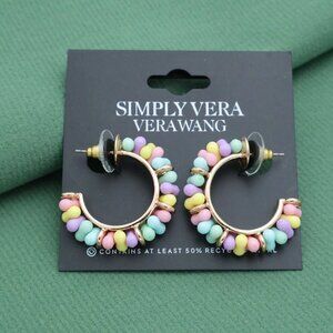 Simply Vera Beaded Hoop Earrings Colorful Chic Jewelry Trendy Style New